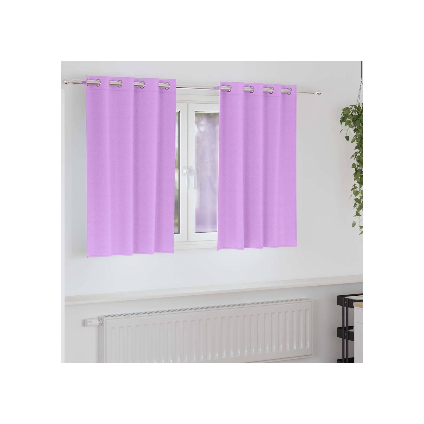 Rideaux occultants avec anneaux 2 pc Pourpre 140 x 140 cm
