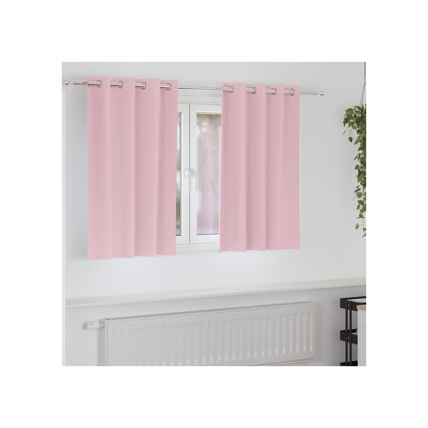 Rideaux occultants avec anneaux 2 pc Rose bébé 140 x 140 cm