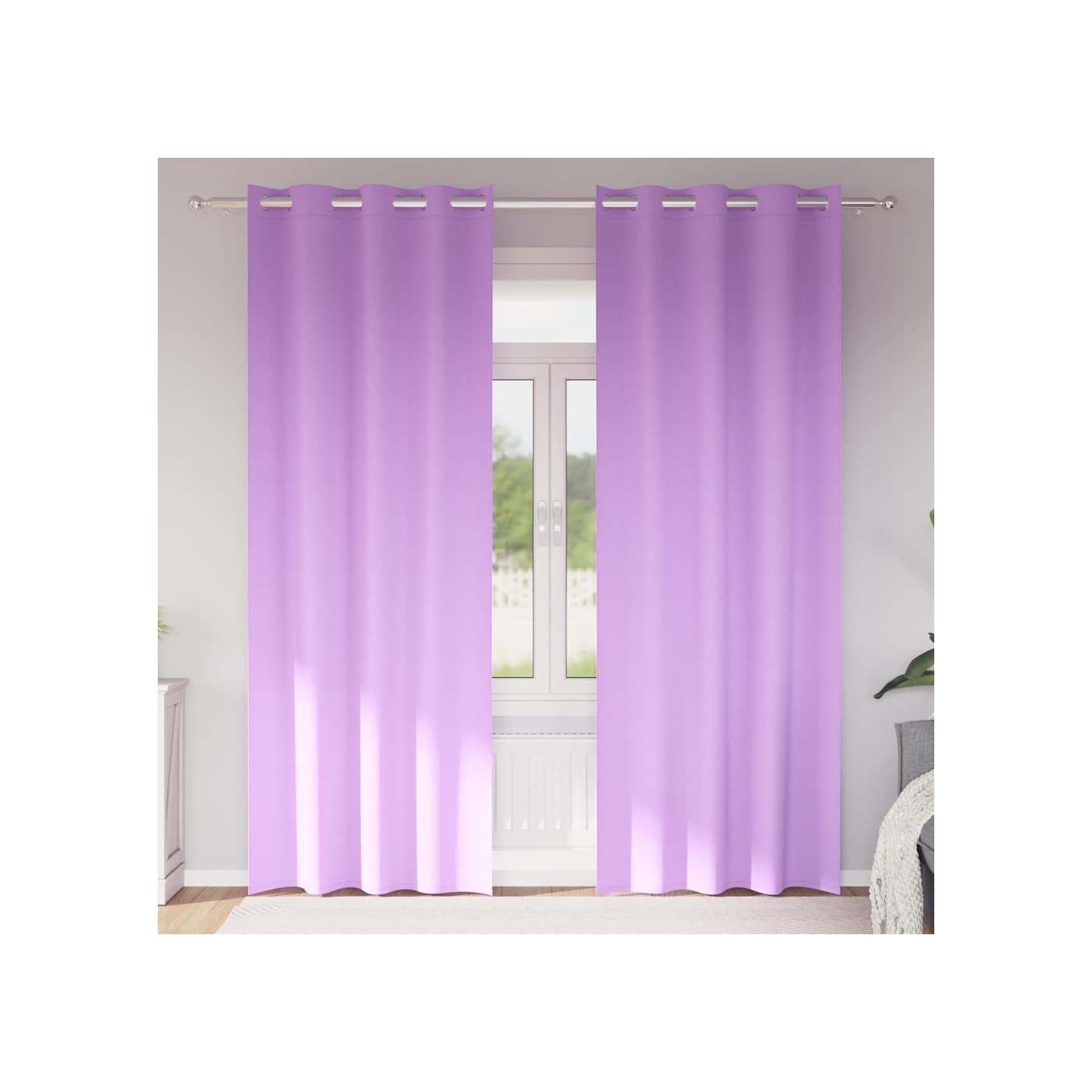 Rideaux occultants avec anneaux 2 pc Pourpre 245 x 140 cm