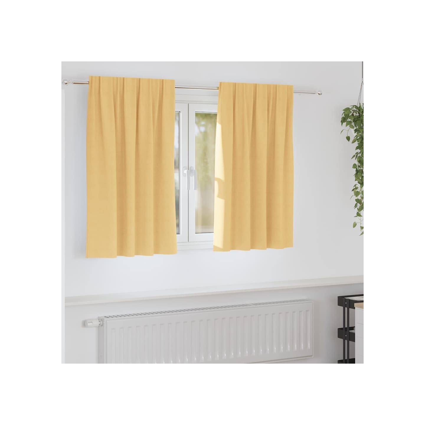 Rideaux occultants avec anneaux 2 pc Beige 140 x 140 cm