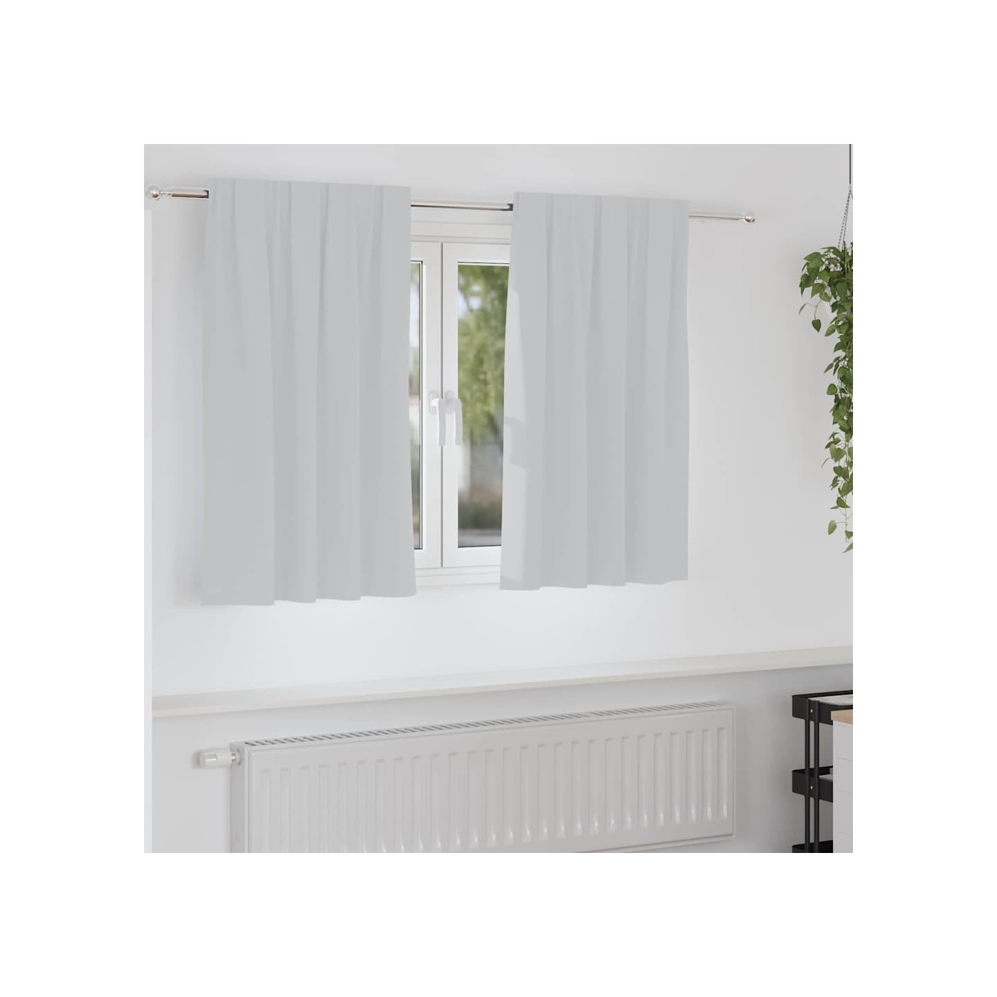 Rideaux occultants avec anneaux 2 pc Gris pâle 140 x 140 cm