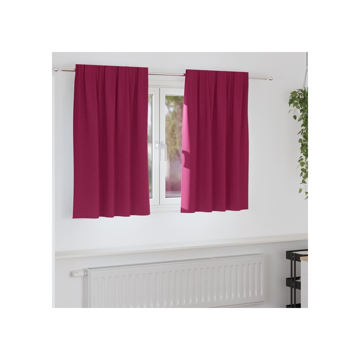 Rideaux occultants avec anneaux 2 pc Bordeaux 140 x 140 cm