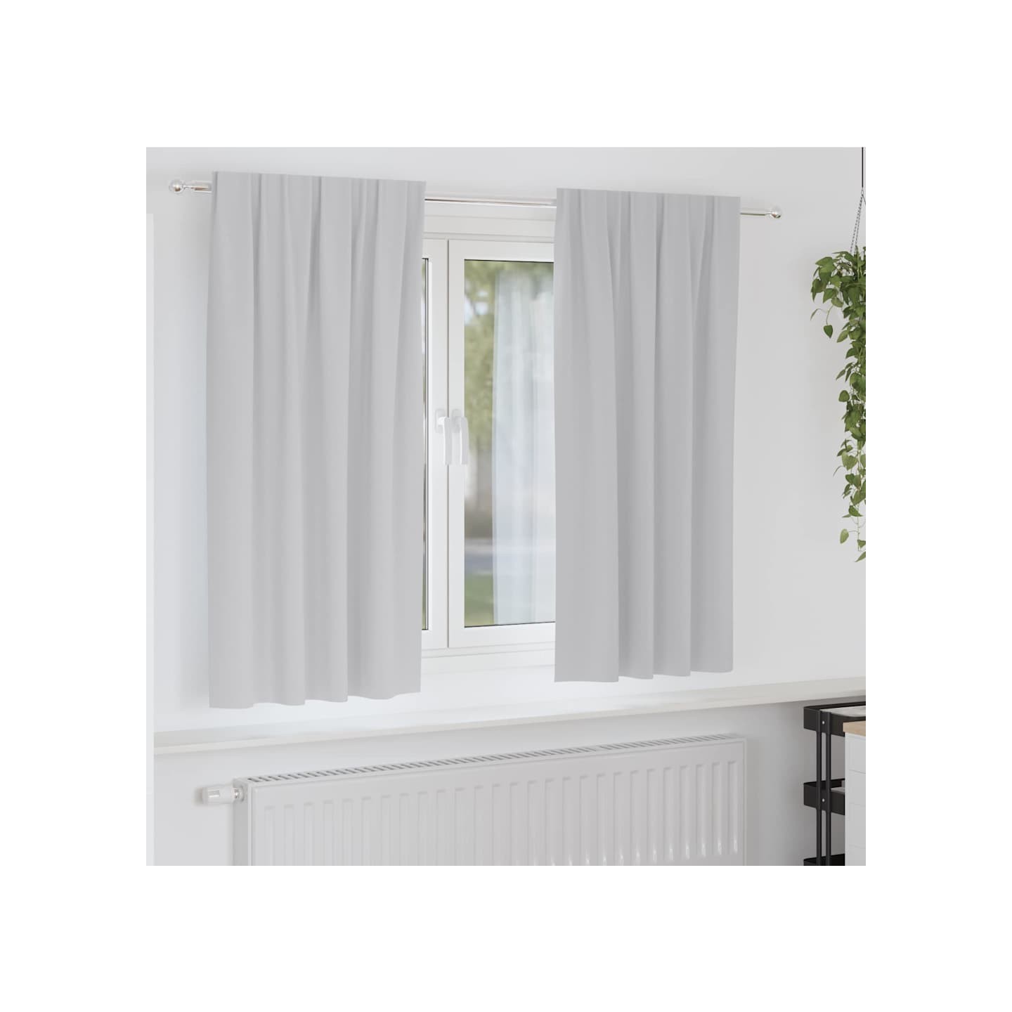 Rideaux occultants avec anneaux 2 pc Gris clair 175 x 140 cm