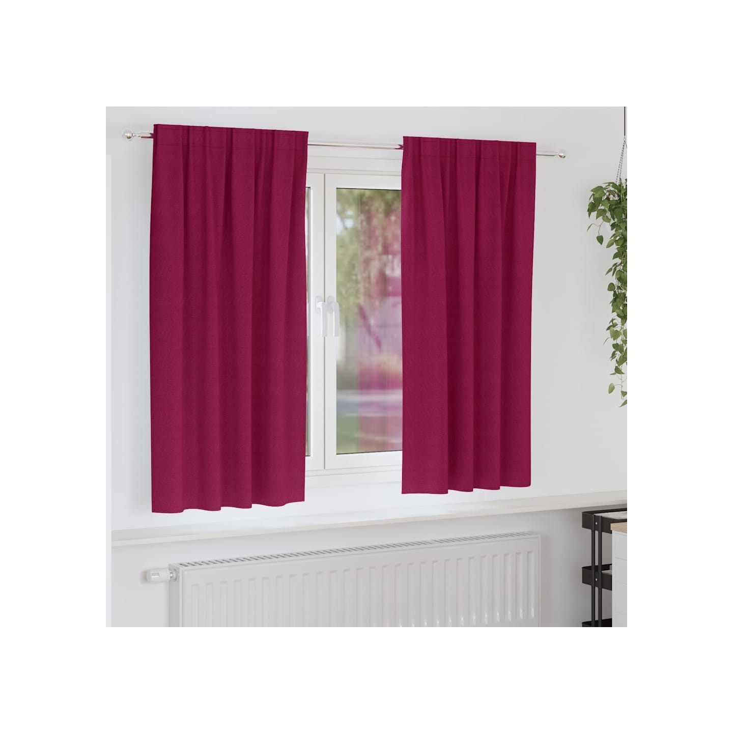 Rideaux occultants avec anneaux 2 pc Bordeaux 175 x 140 cm