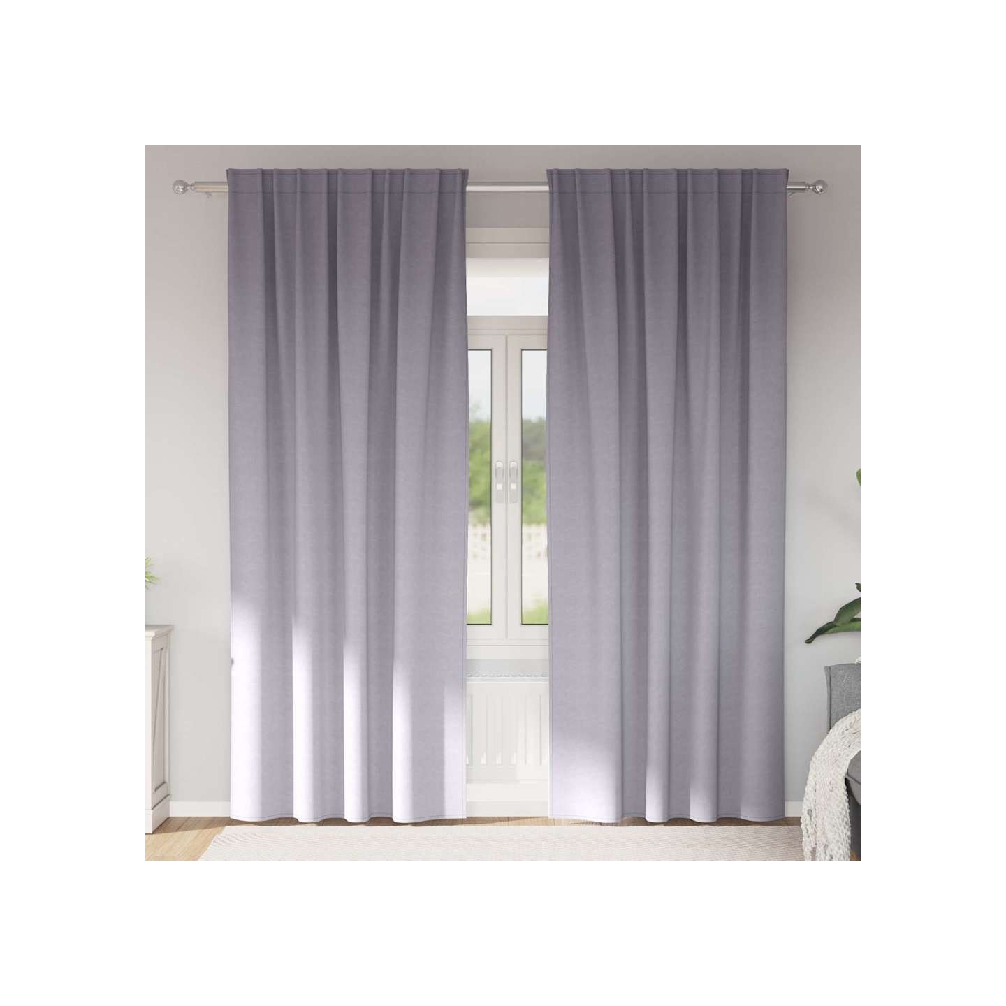 Rideaux occultants avec anneaux 2 pc Gris métal 245 x 140 cm