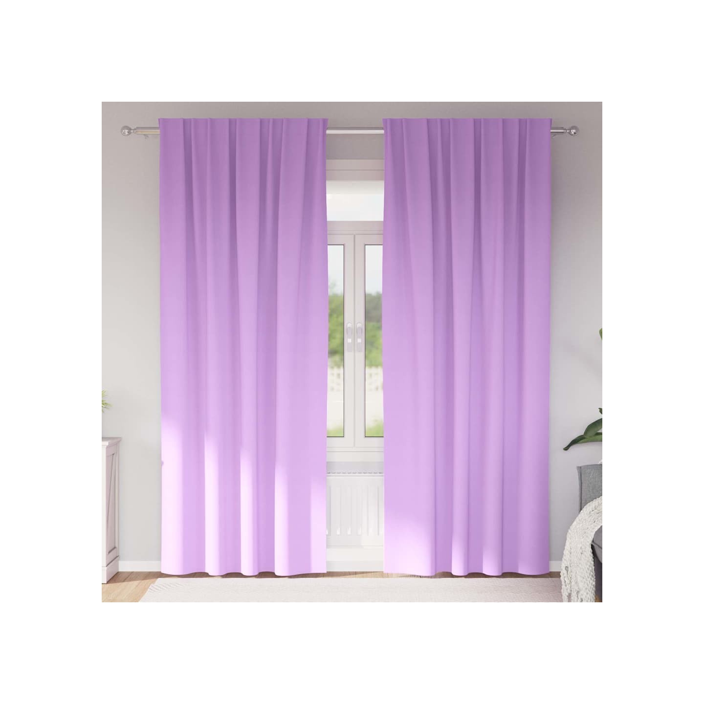 Rideaux occultants avec anneaux 2 pc Pourpre 260 x 140 cm