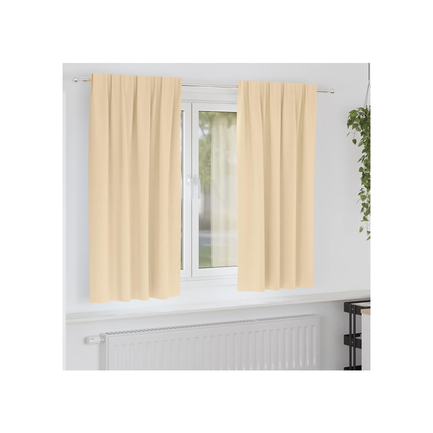 Rideaux occultants avec anneaux 2 pc Crème 175 x 140 cm