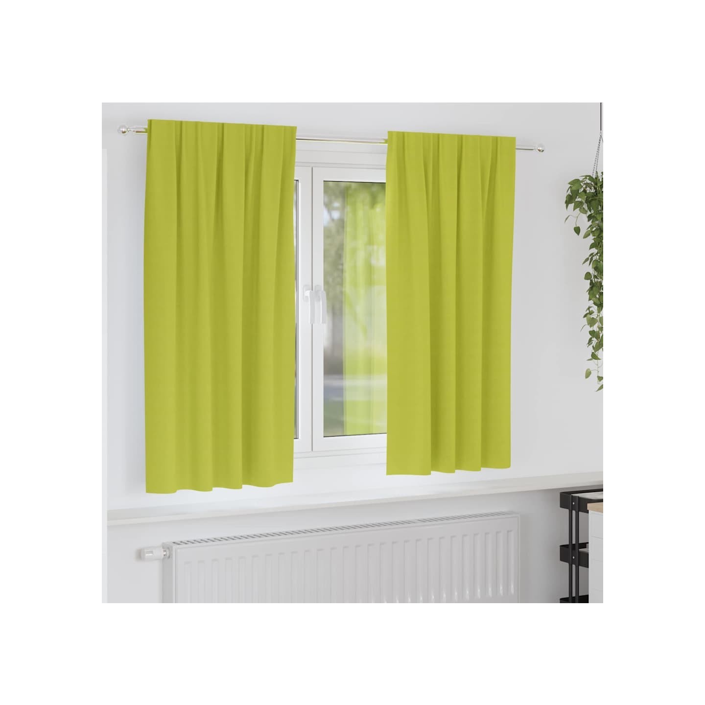 Rideaux occultants avec anneaux 2 pc Vert 175 x 140 cm