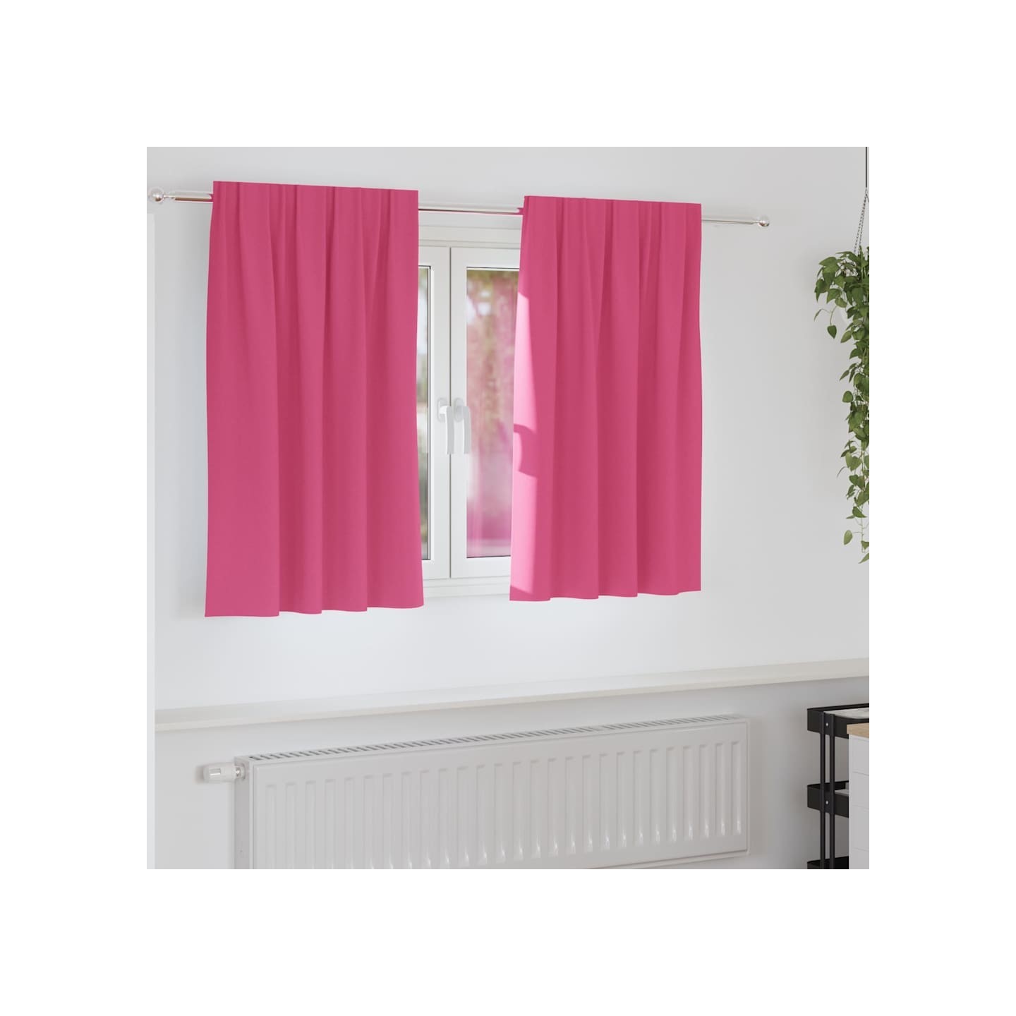Rideaux occultants avec anneaux 2 pc Rose vif 140 x 140 cm
