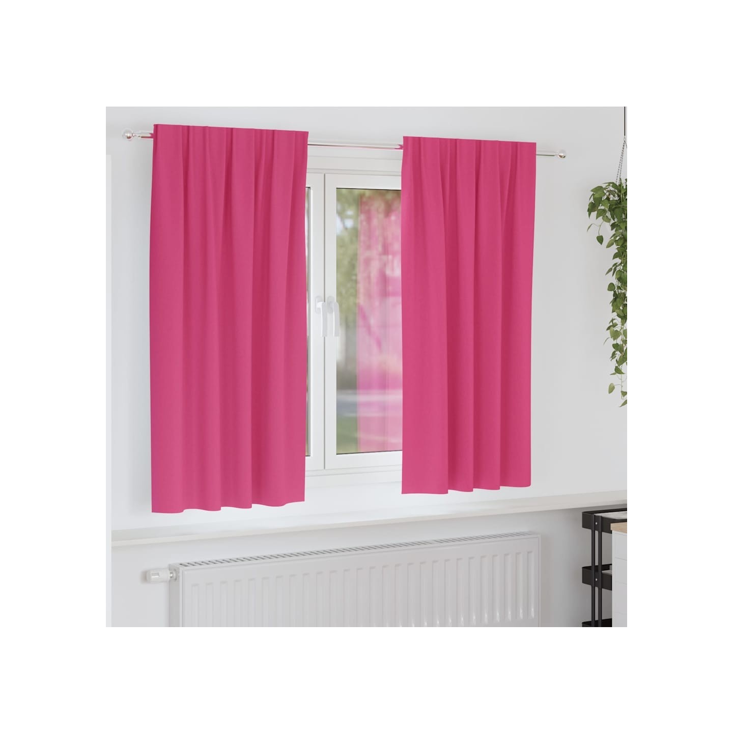Rideaux occultants avec anneaux 2 pc Rose vif 175 x 140 cm