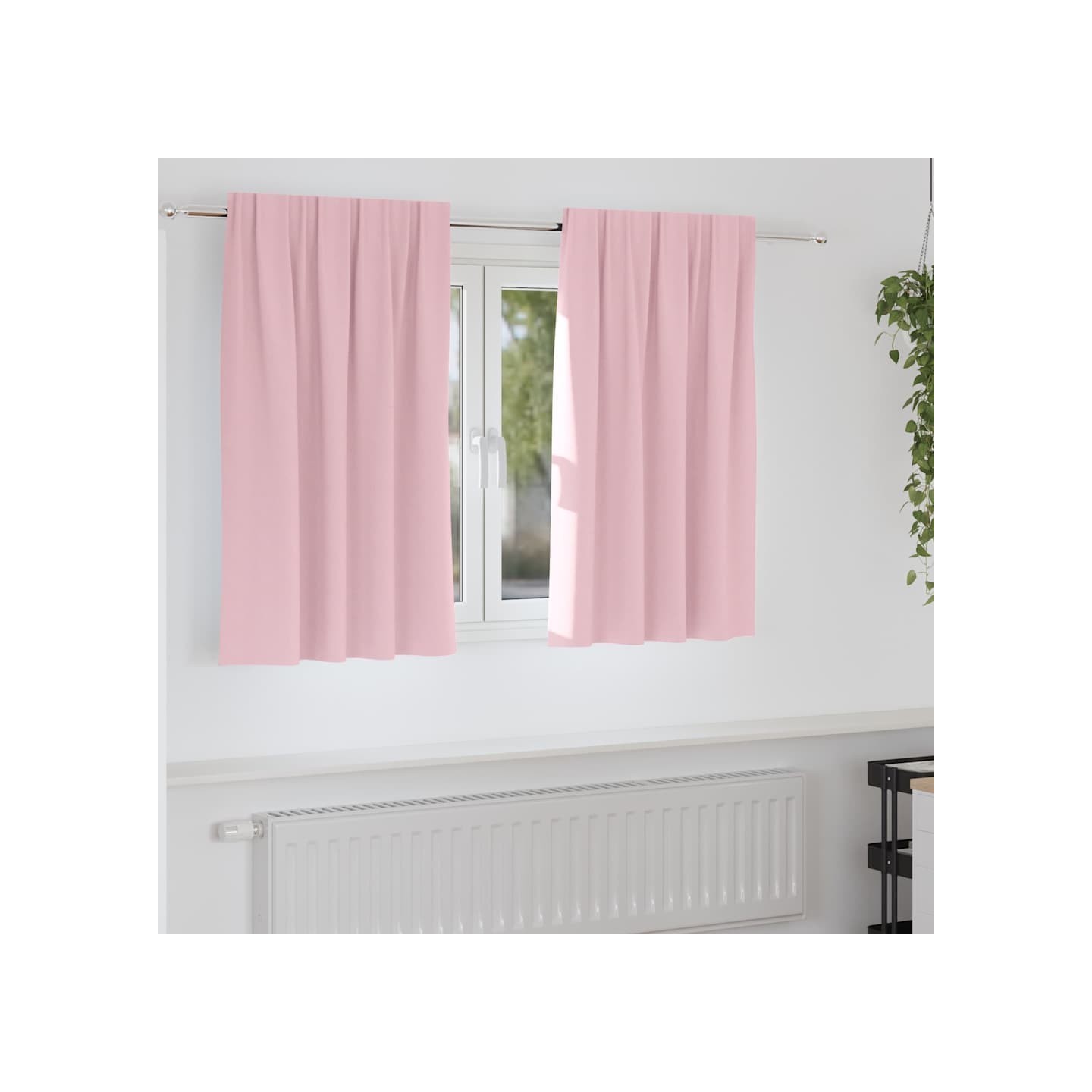 Rideaux occultants avec anneaux 2 pc Rose bébé 140 x 140 cm
