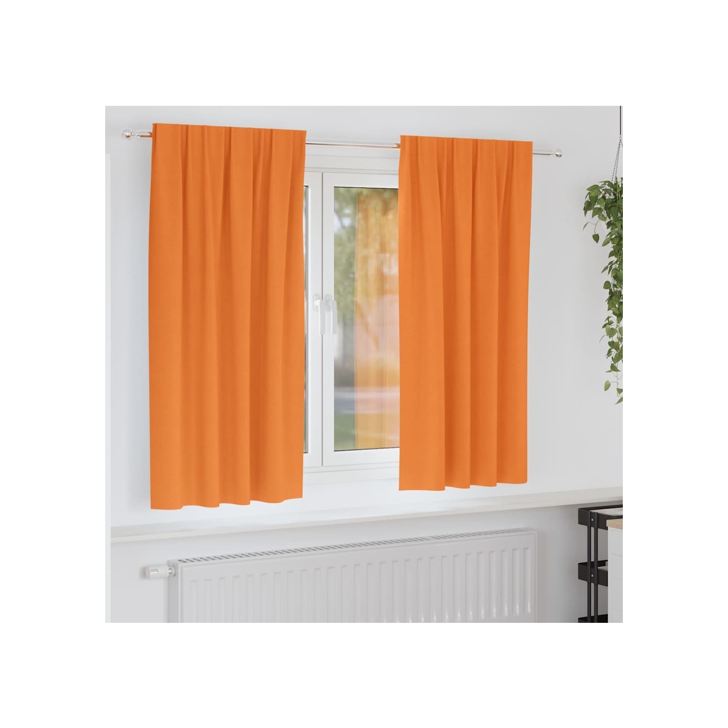 Rideaux occultants avec anneaux 2 pc Orange 175 x 140 cm