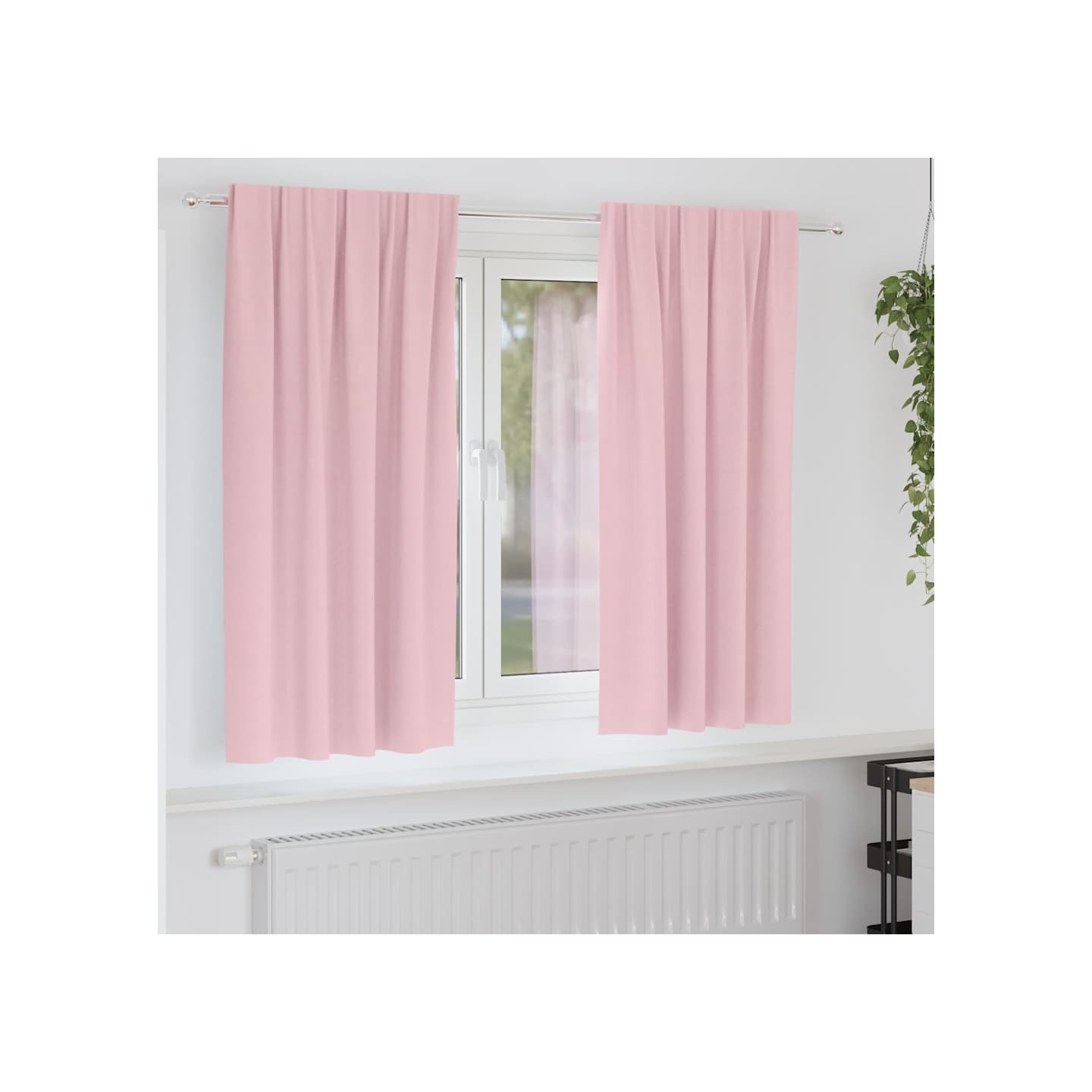 Rideaux occultants avec anneaux 2 pc Rose bébé 175 x 140 cm