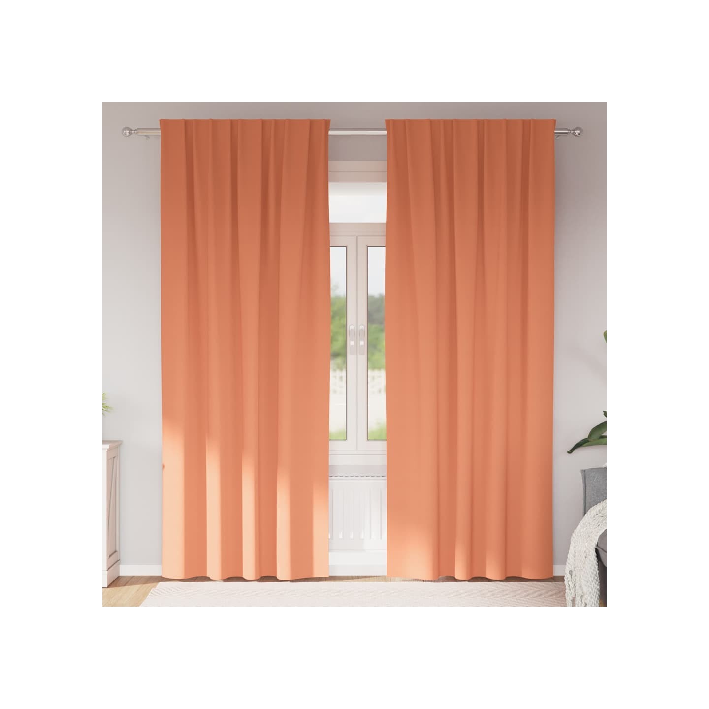 Rideaux occultants avec anneaux 2 pc Terre cuite 260 x 140 cm