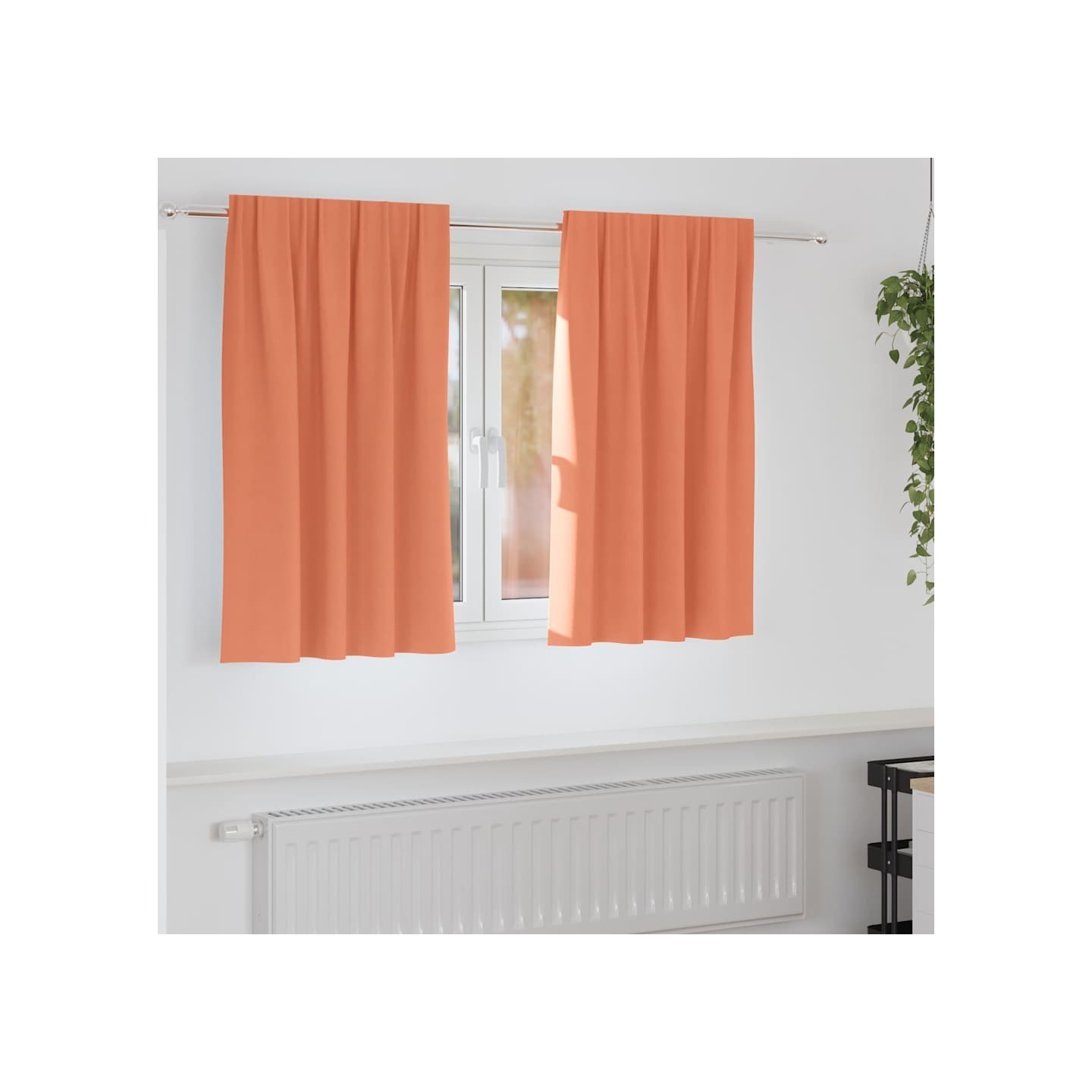 Rideaux occultants avec anneaux 2 pc Terre cuite 140 x 140 cm