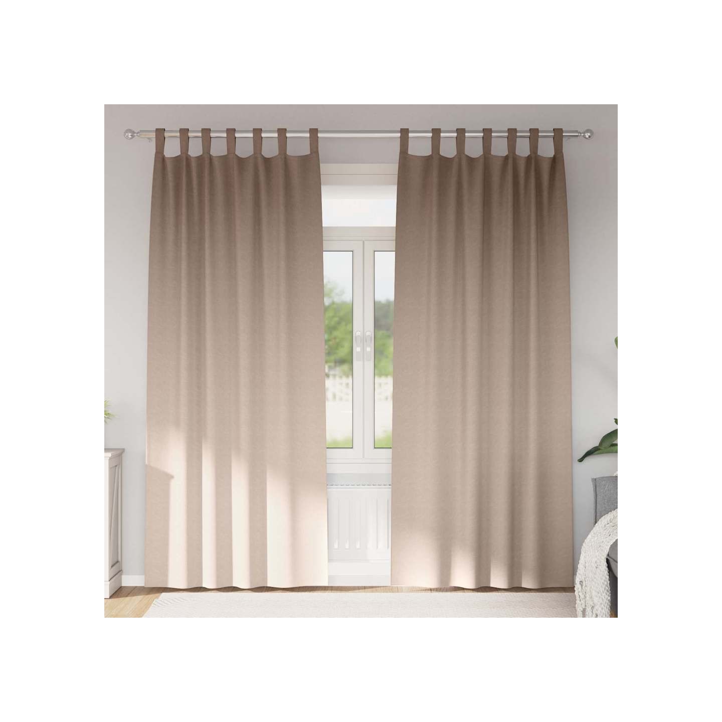 Rideaux occultants avec anneaux 2 pc Taupe 245 x 140 cm