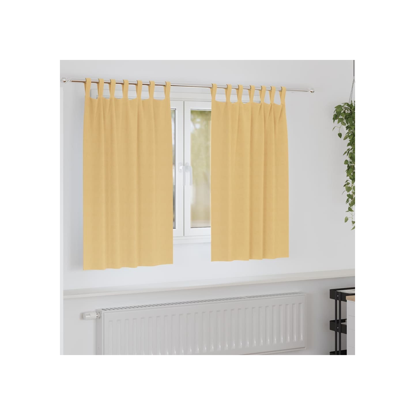 Rideaux occultants avec anneaux 2 pc Beige 140 x 140 cm