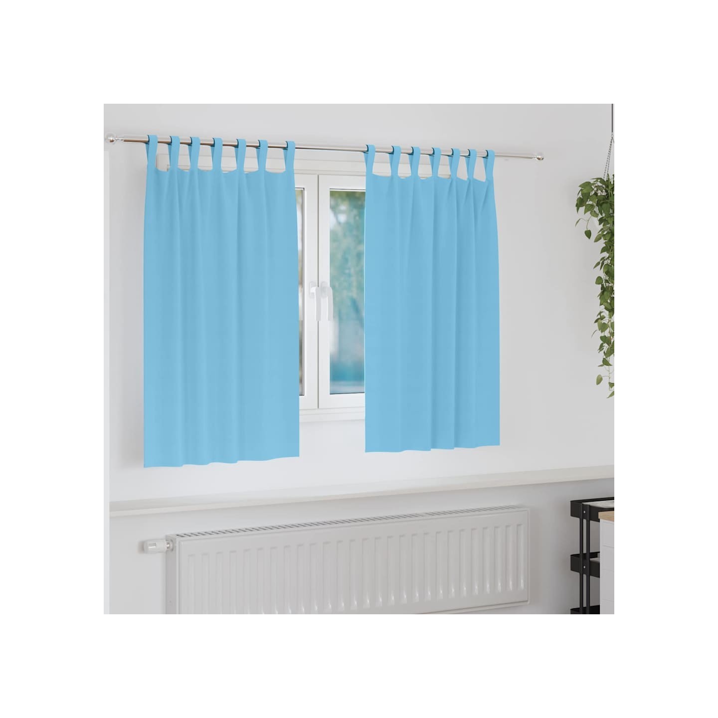 Rideaux occultants avec anneaux 2 pc Bleu clair 140 x 140 cm