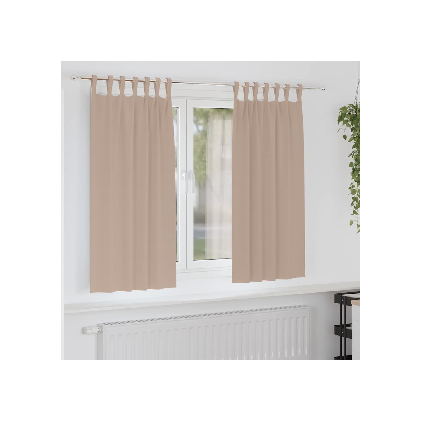 Rideaux occultants avec anneaux 2 pc Taupe 175 x 140 cm