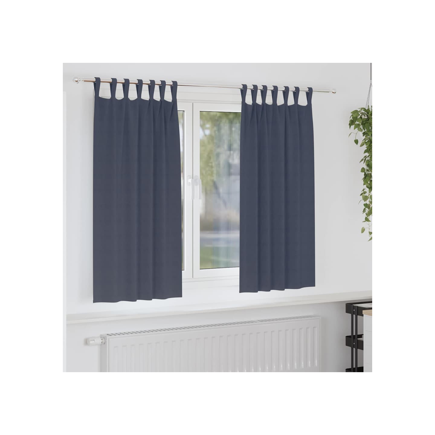 Rideaux occultants avec anneaux 2 pc Anthracite 175 x 140 cm