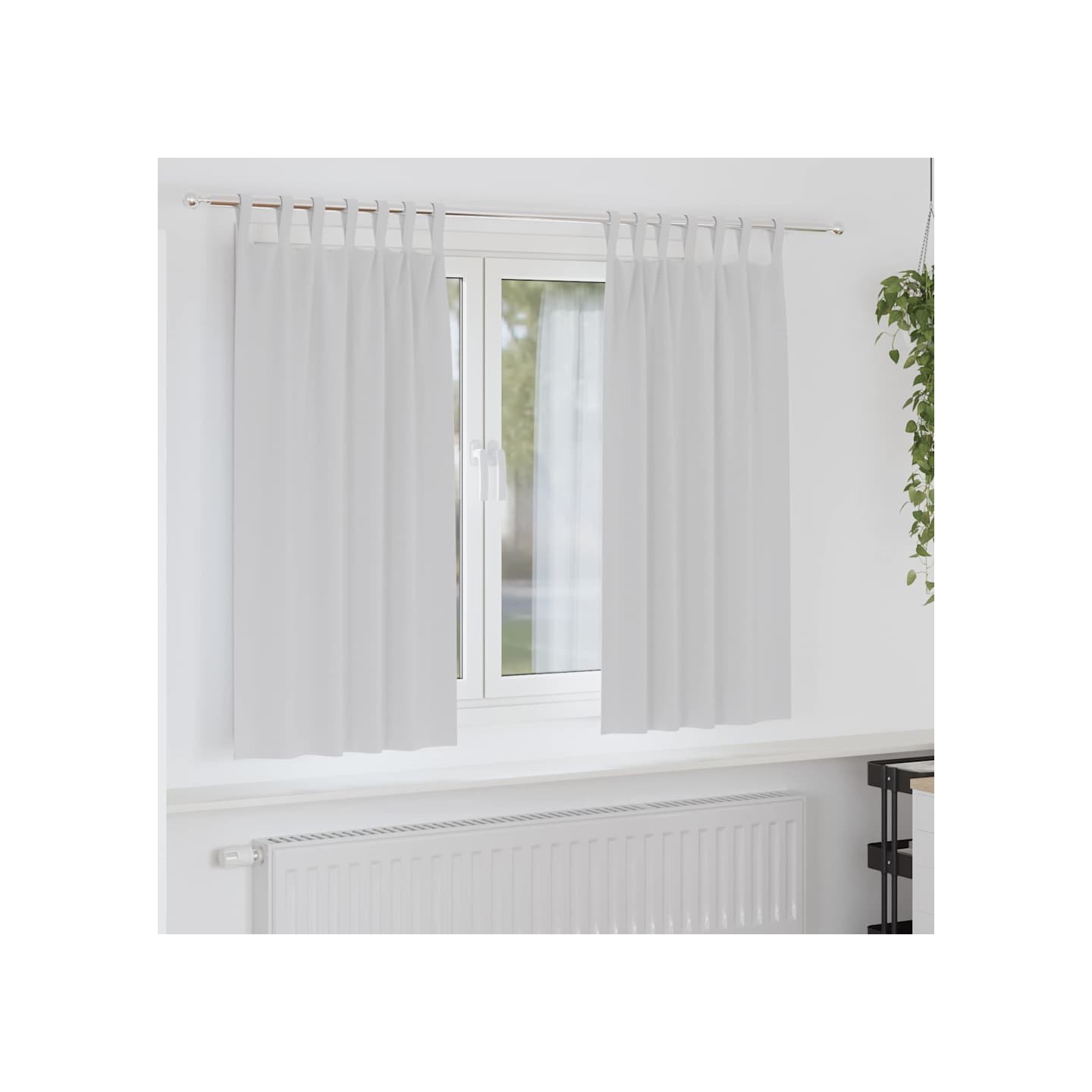 Rideaux occultants avec anneaux 2 pc Gris pâle 175 x 140 cm