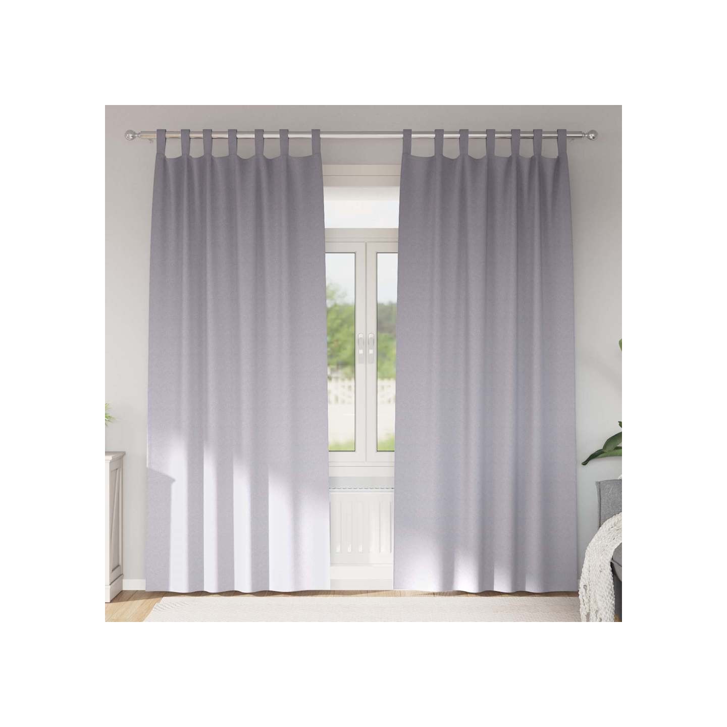Rideaux occultants avec anneaux 2 pc Gris métal 260 x 140 cm