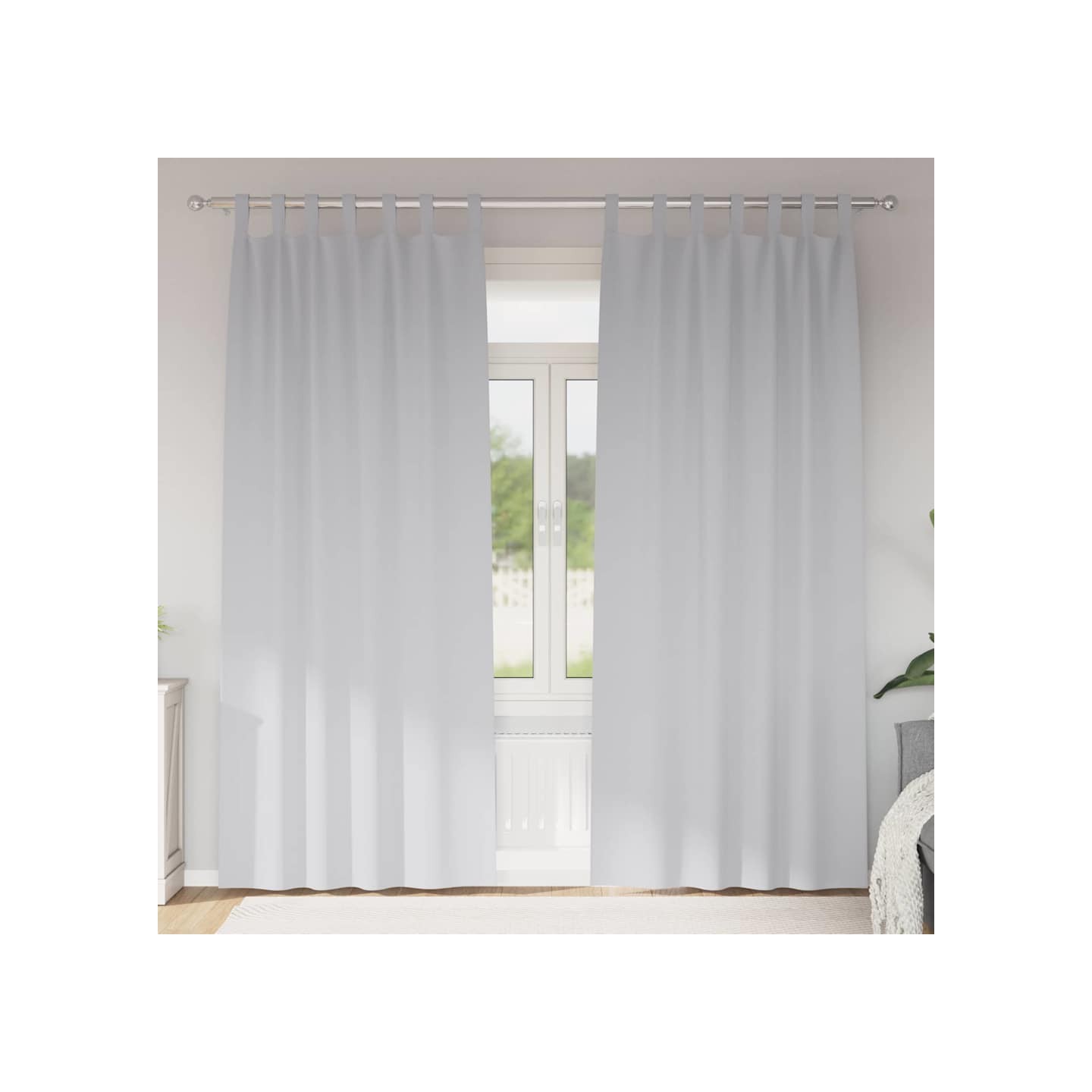 Rideaux occultants avec anneaux 2 pc Gris pâle 245 x 140 cm