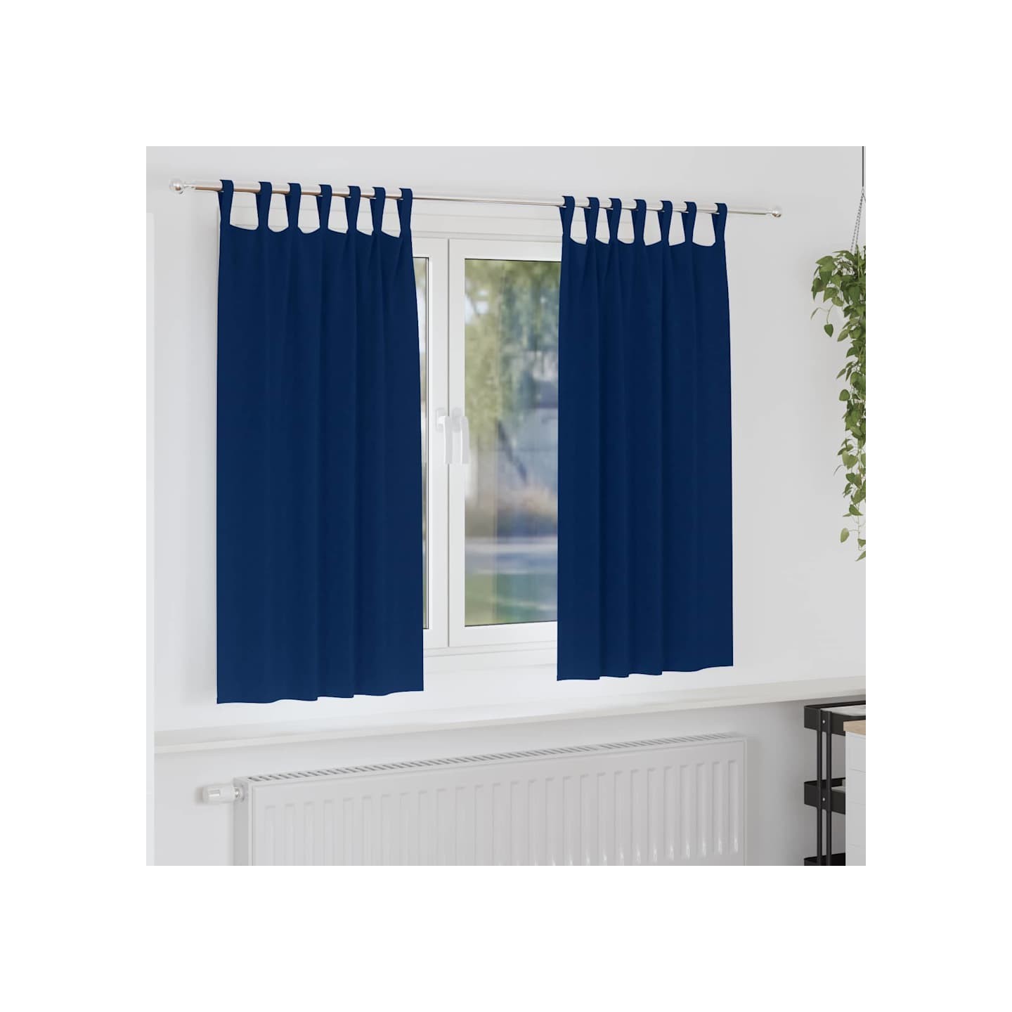 Rideaux occultants avec anneaux 2 pc Bleu foncé 175 x 140 cm
