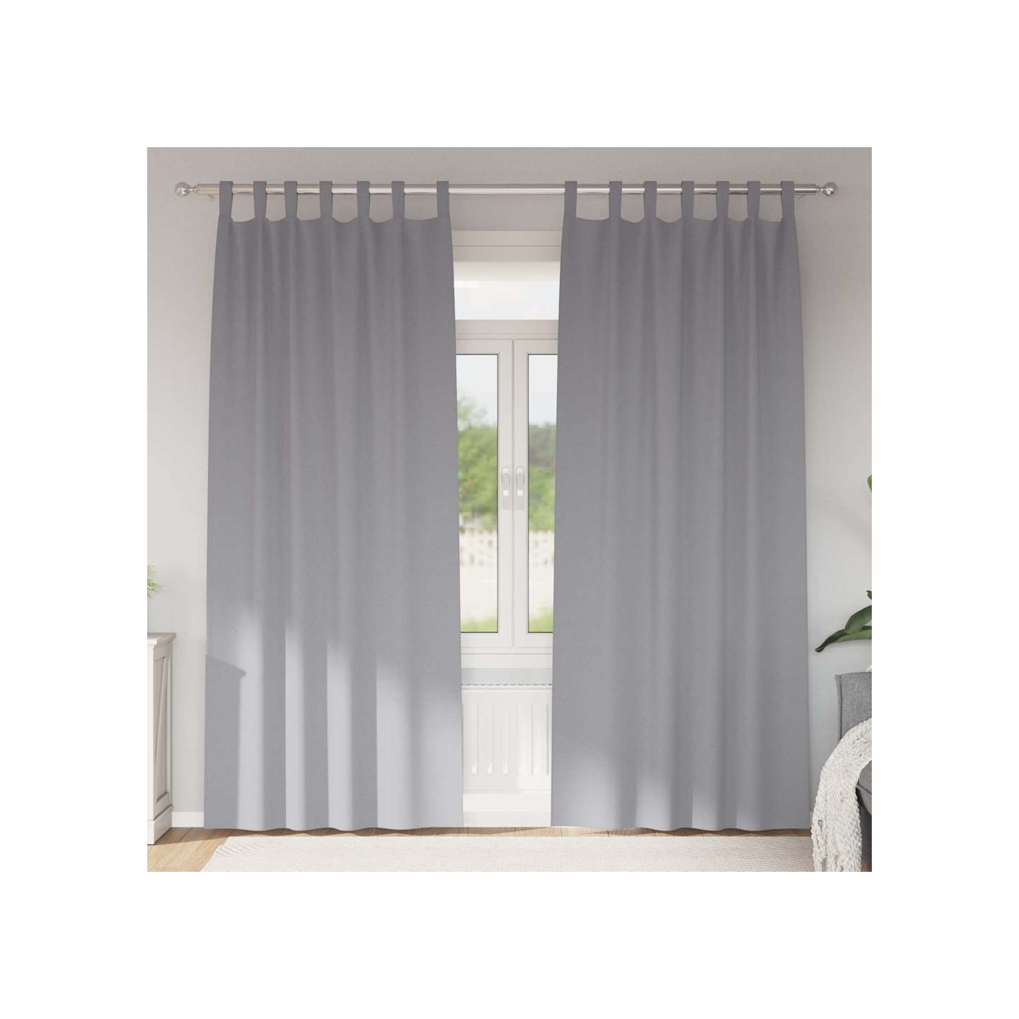Rideaux occultants avec anneaux 2 pc Gris clair 260 x 140 cm