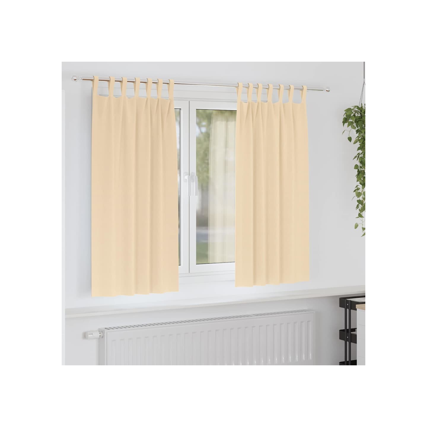 Rideaux occultants avec anneaux 2 pc Crème 175 x 140 cm