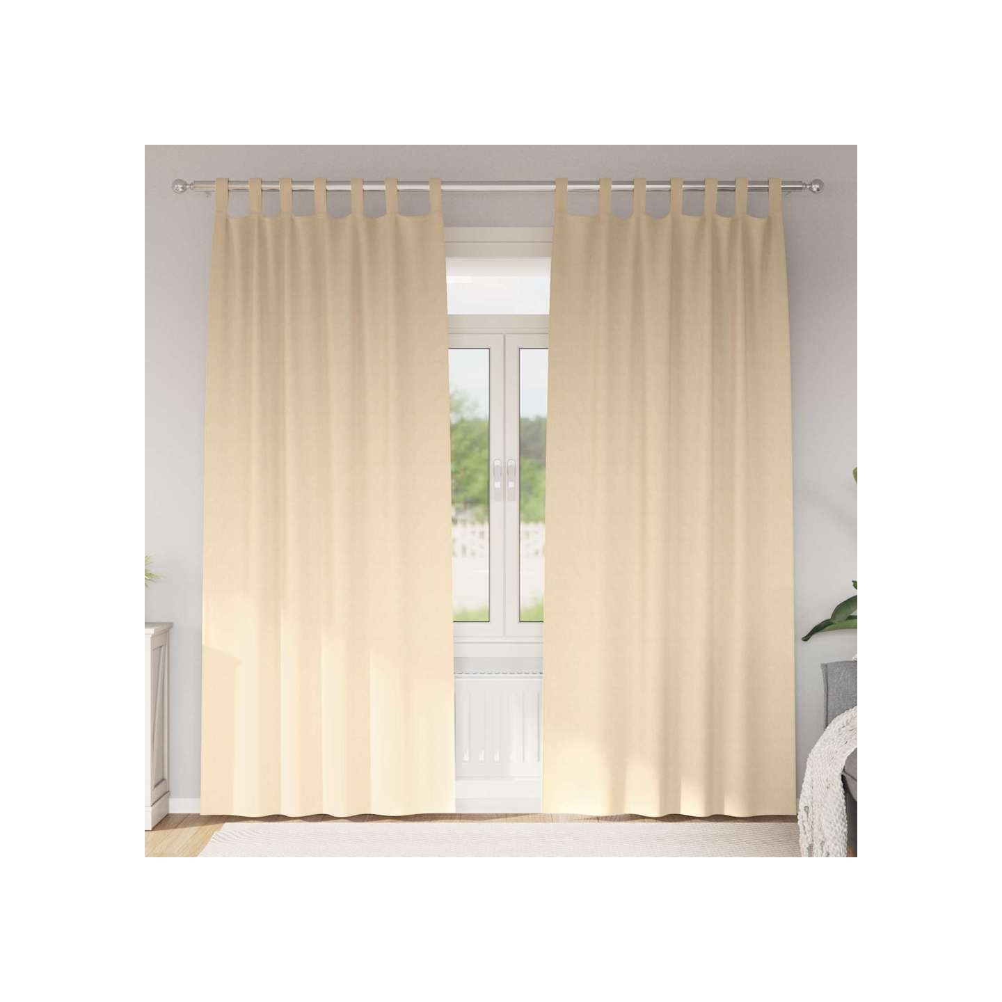 Rideaux occultants avec anneaux 2 pc Crème 245 x 140 cm