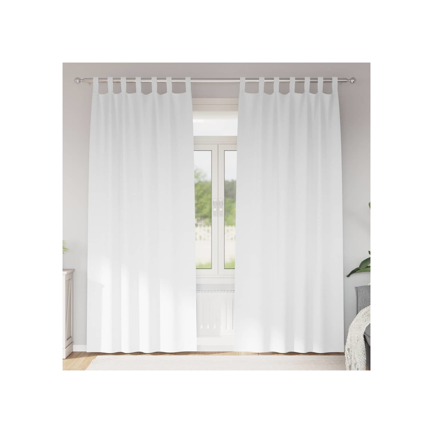 Rideaux occultants avec anneaux 2 pc Blanc pur 245 x 140 cm