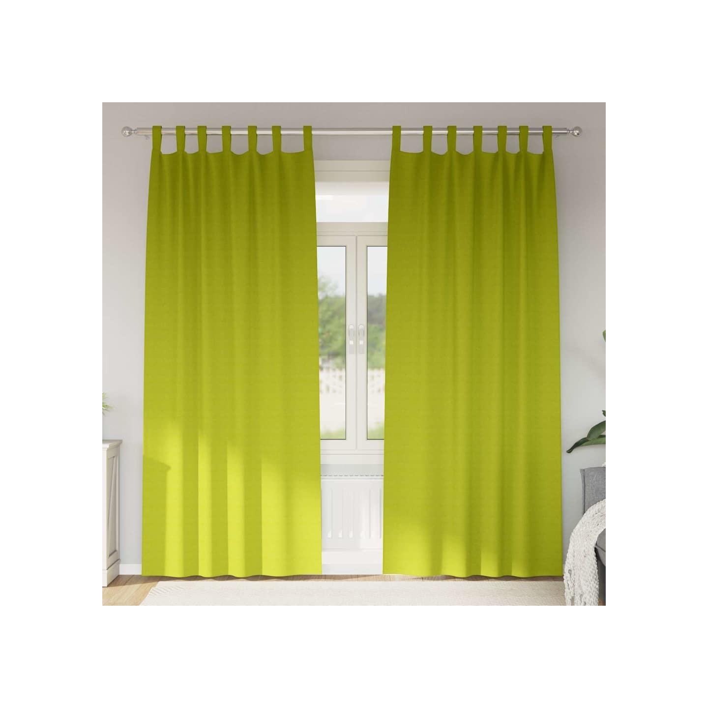 Rideaux occultants avec anneaux 2 pc Vert 245 x 140 cm
