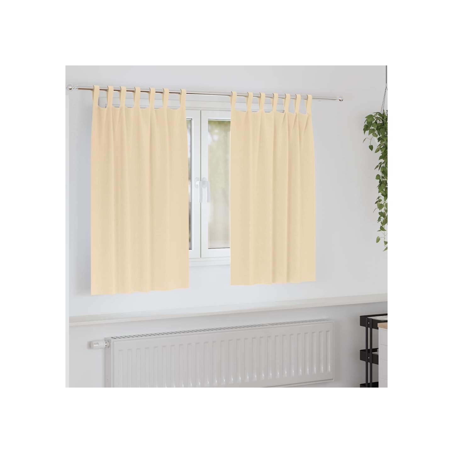 Rideaux occultants avec anneaux 2 pc Crème 140 x 140 cm