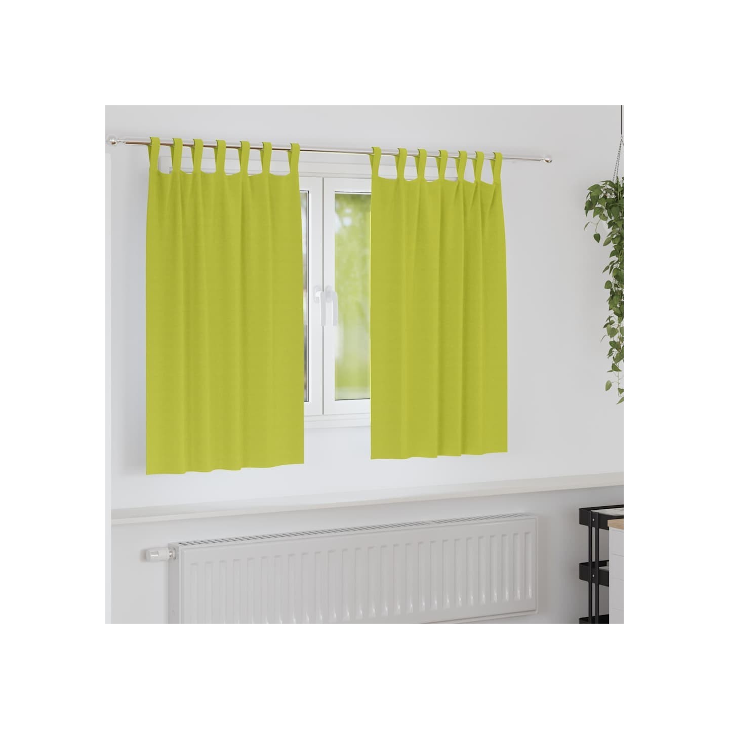 Rideaux occultants avec anneaux 2 pc Vert 140 x 140 cm
