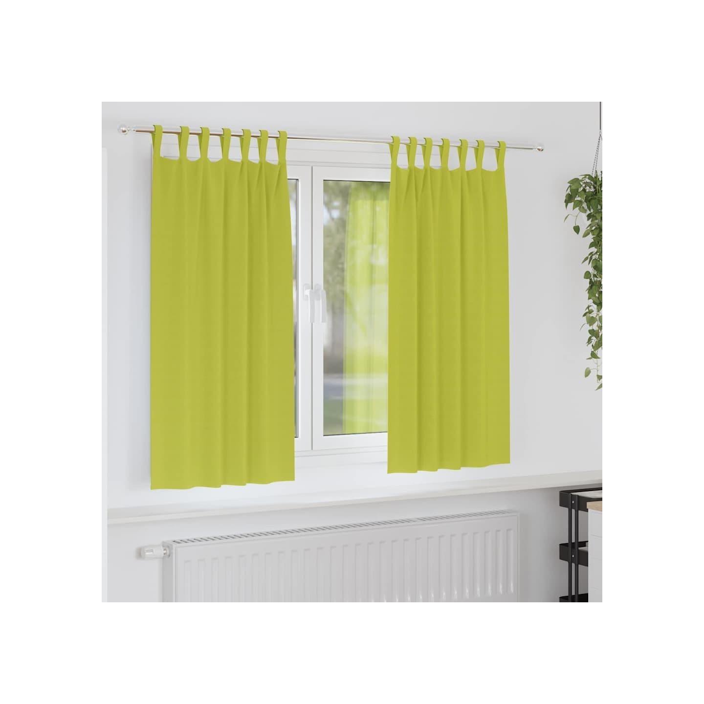 Rideaux occultants avec anneaux 2 pc Vert 175 x 140 cm