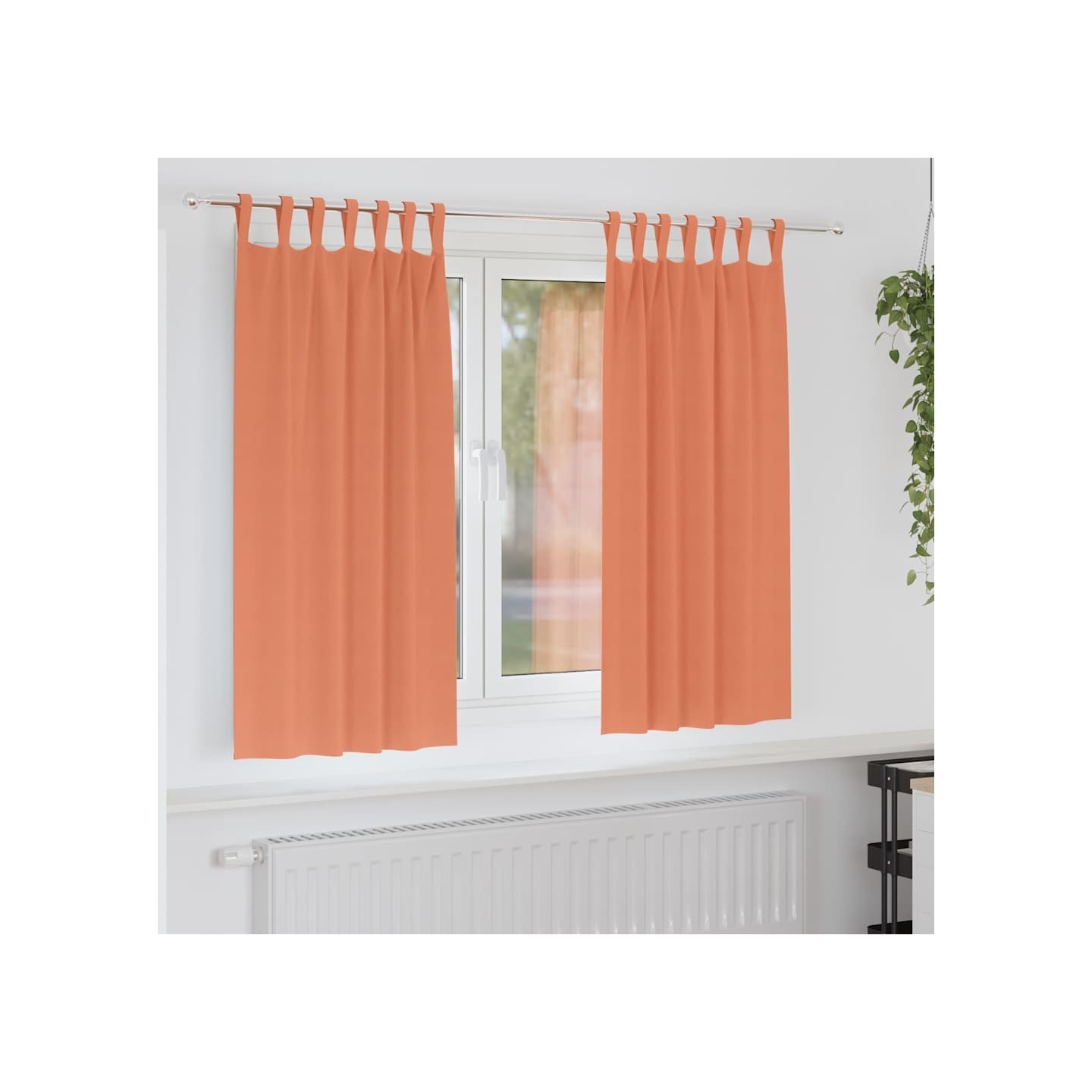 Rideaux occultants avec anneaux 2 pc Terre cuite 175 x 140 cm