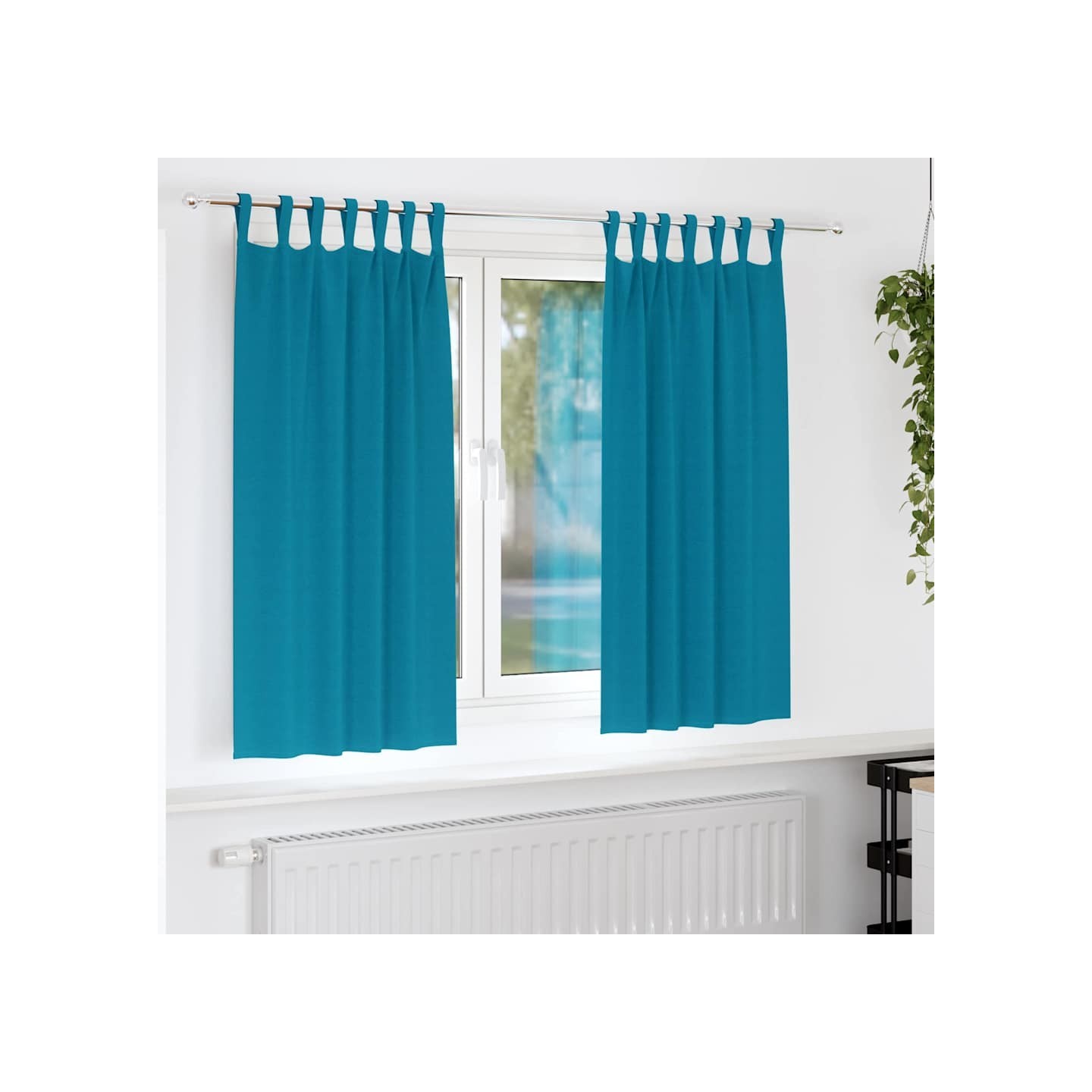 Rideaux occultants avec anneaux 2 pc Turquoise 175 x 140 cm