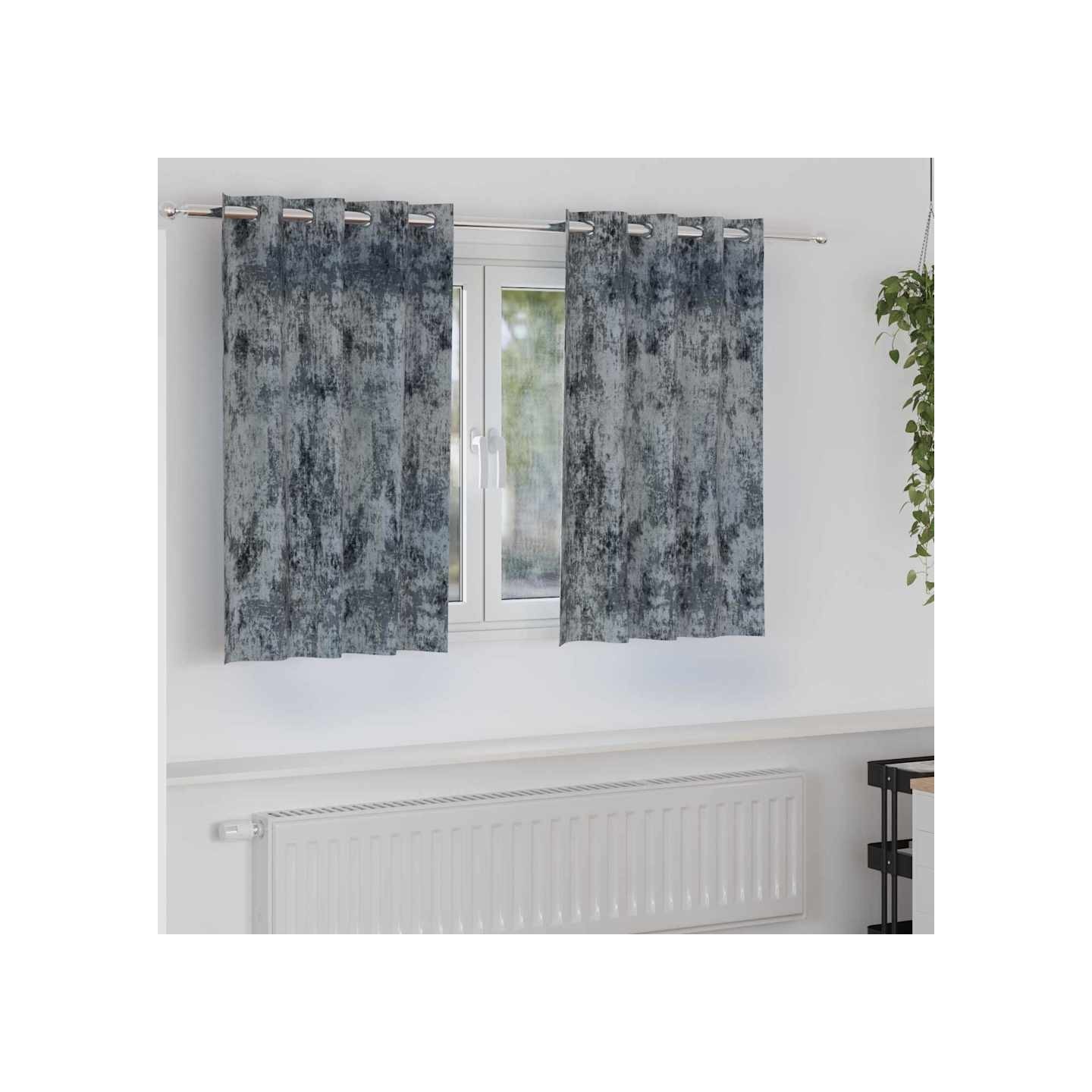 Rideaux en velours 2 pc Gris Argenté 140 x 140 cm Velours