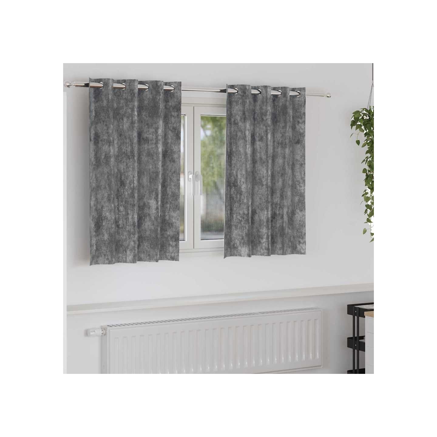 Rideaux en velours 2 pc Gris 140 x 140 cm Velours
