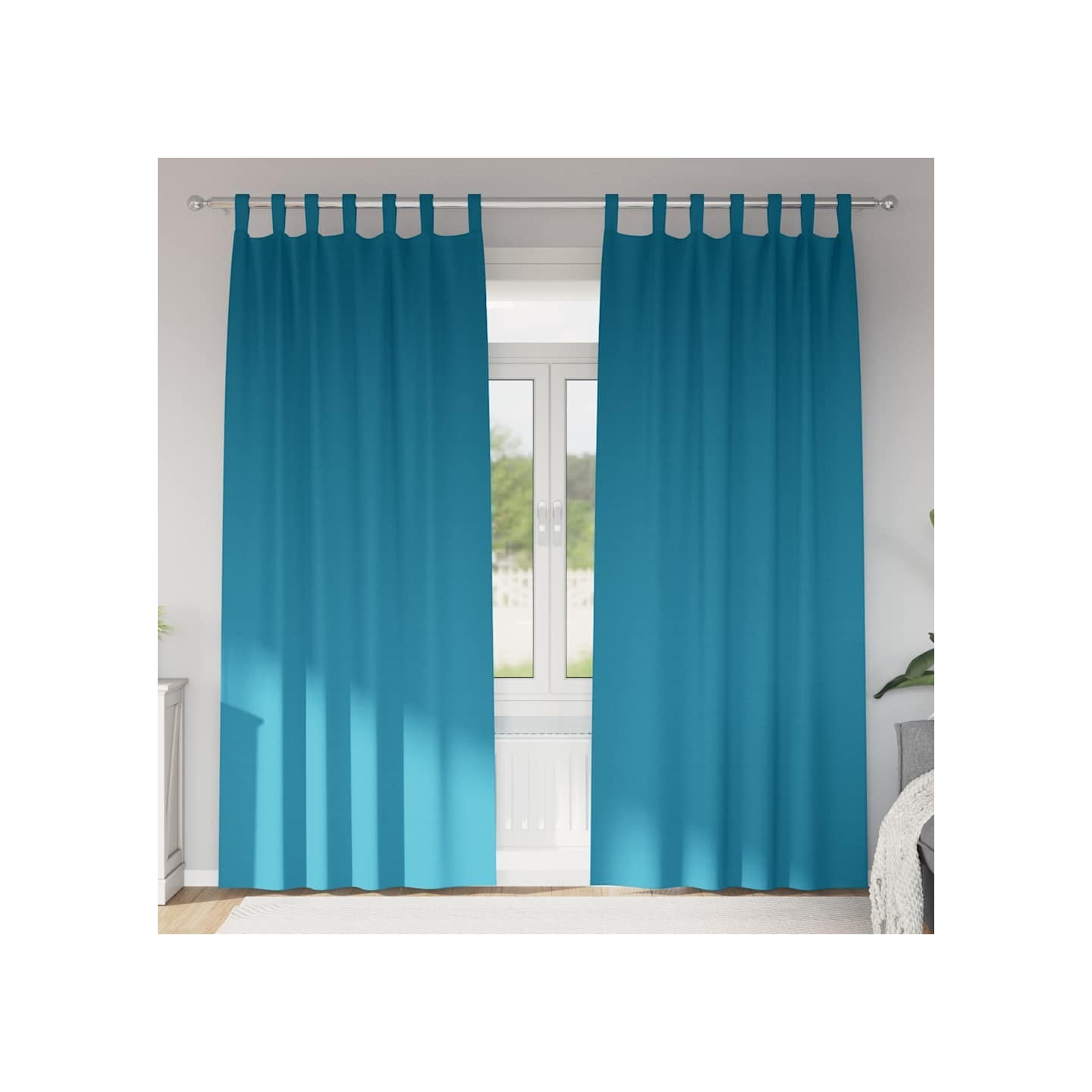 Rideaux occultants avec anneaux 2 pc Turquoise 225 x 140 cm