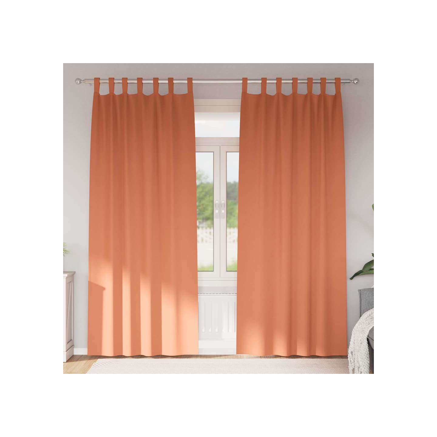 Rideaux occultants avec anneaux 2 pc Terre cuite 245 x 140 cm
