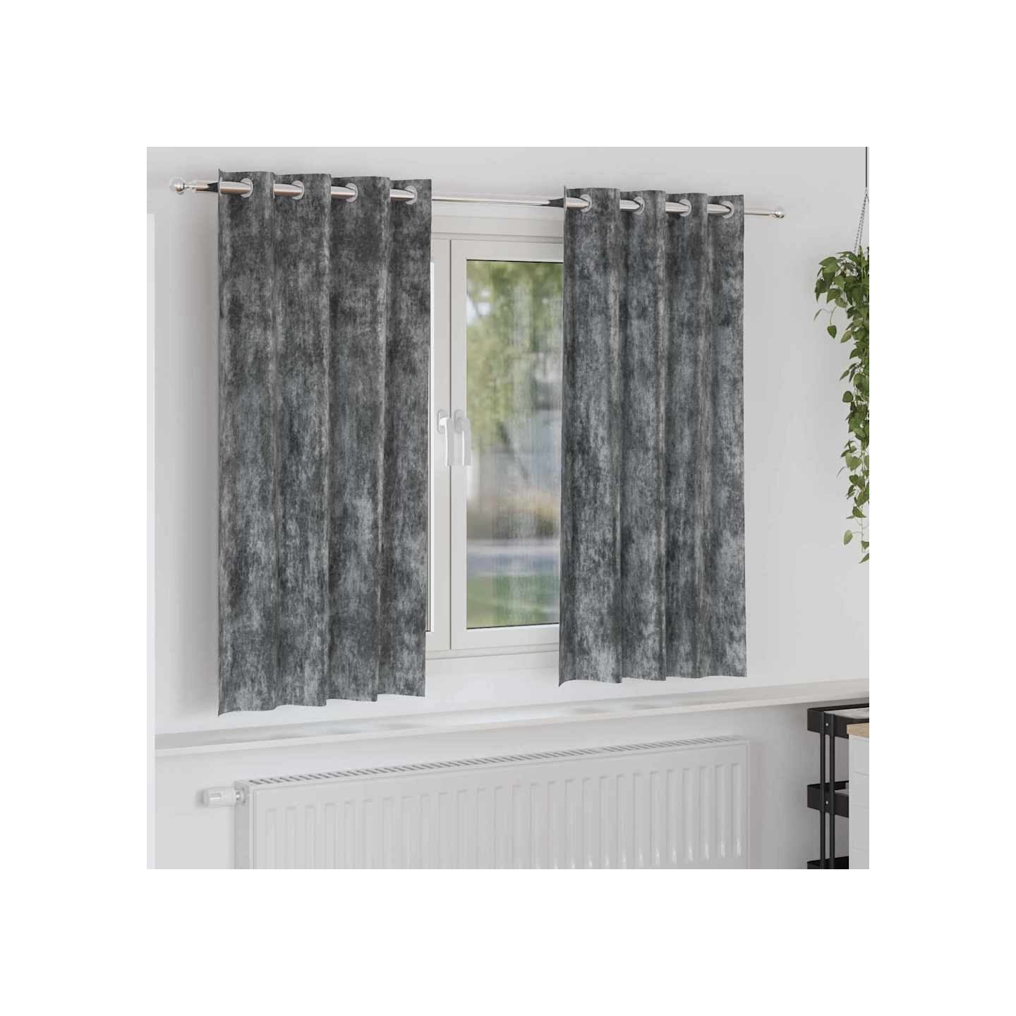 Rideaux en velours 2 pc Gris 175 x 140 cm Velours