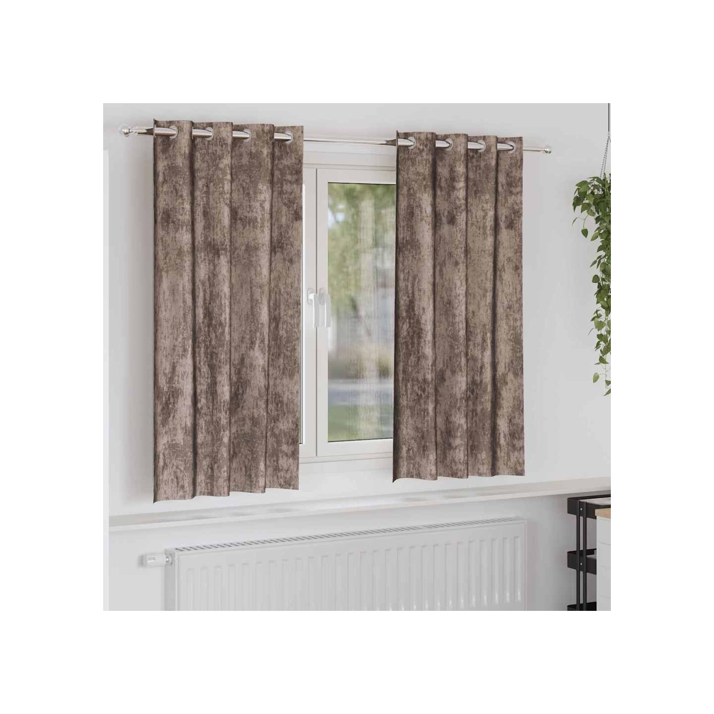 Rideaux en velours 2 pc Cappuccino 175 x 140 cm Velours