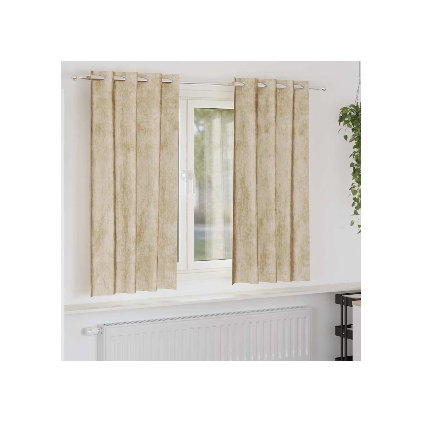 Rideaux en velours 2 pc Crème 175 x 140 cm Velours