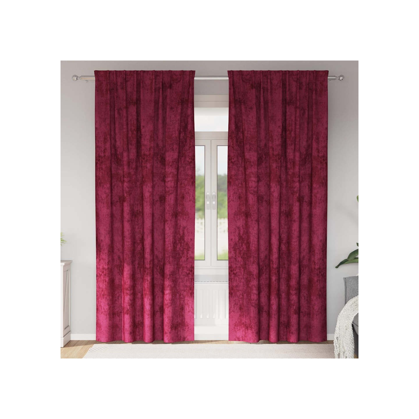 Rideaux en velours 2 pc Rouge bordeaux 225 x 140 cm Velours