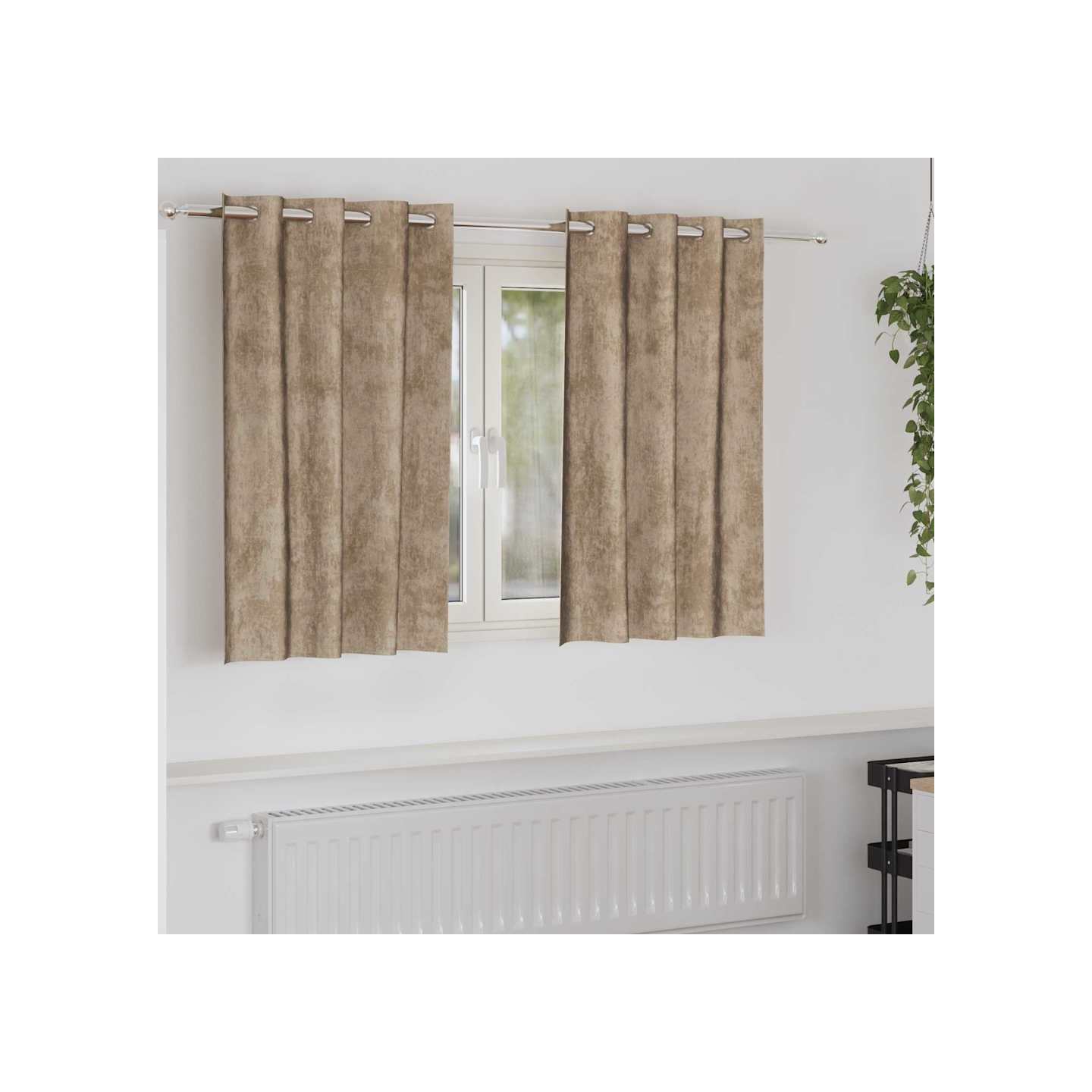 Rideaux en velours 2 pc Champagne 140 x 140 cm Velours