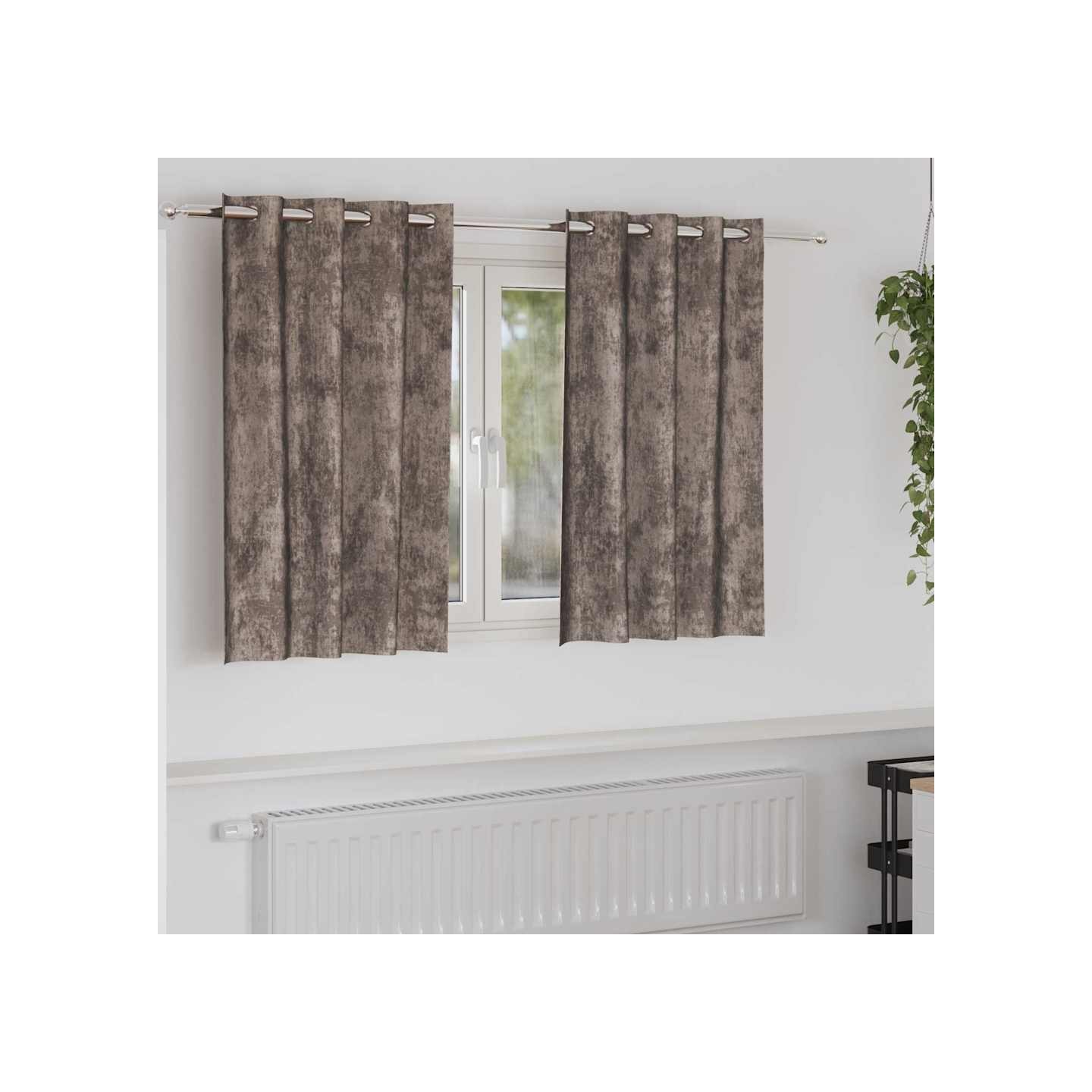 Rideaux en velours 2 pc Cappuccino 140 x 140 cm Velours