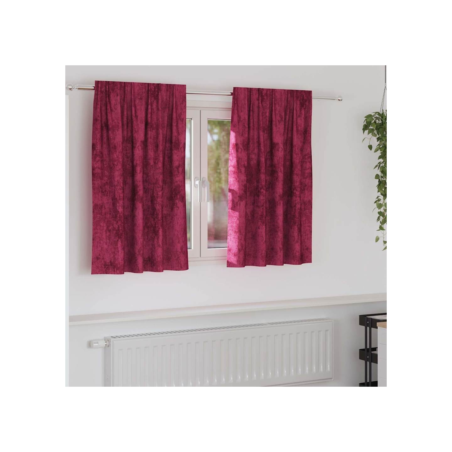 Rideaux en velours 2 pc Rouge bordeaux 140 x 140 cm Velours