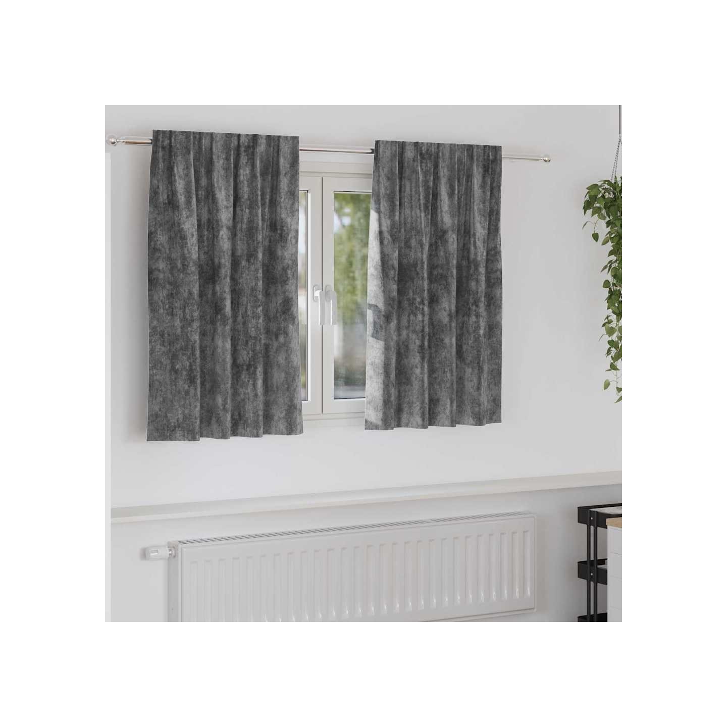 Rideaux en velours 2 pc Gris 140 x 140 cm Velours